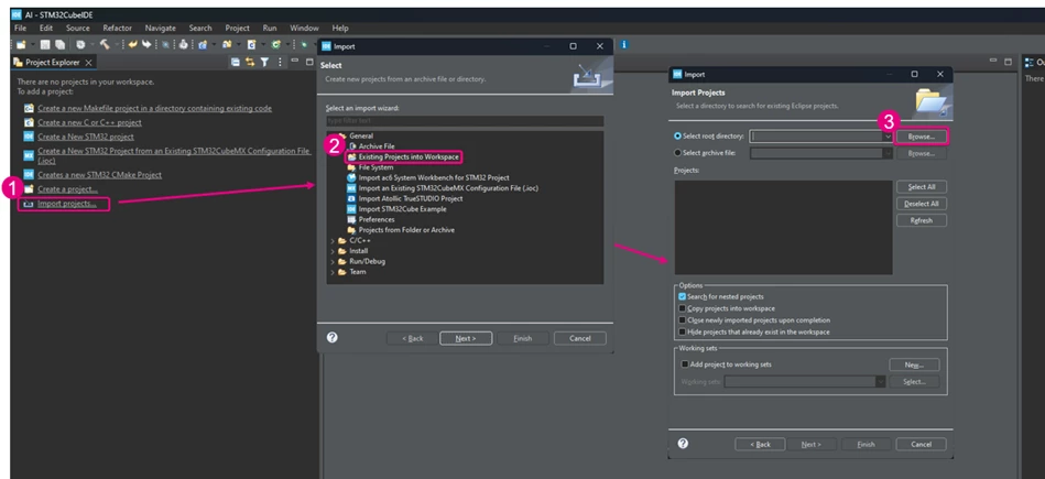 Step-by-step on how to import the object detection project on STM32CubeIDE