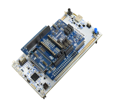 Figure 2: The new expansion board X-NUCLEO-IKS5A1, connected to NUCLEO-U575ZI-Q