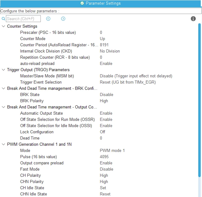 TIM1 Parameters