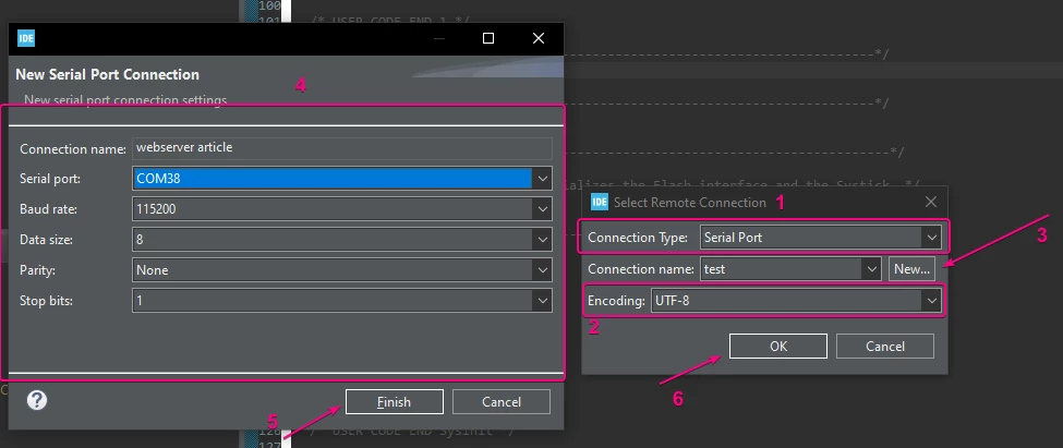 Figure 27 – Com port configuration