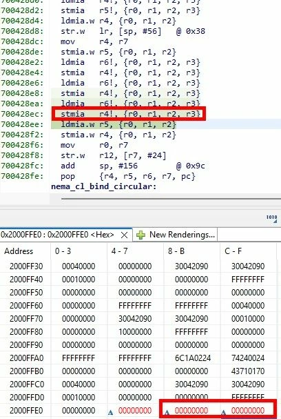 Dissass. inside der nema_cl_create: overwriting behind actual stack end