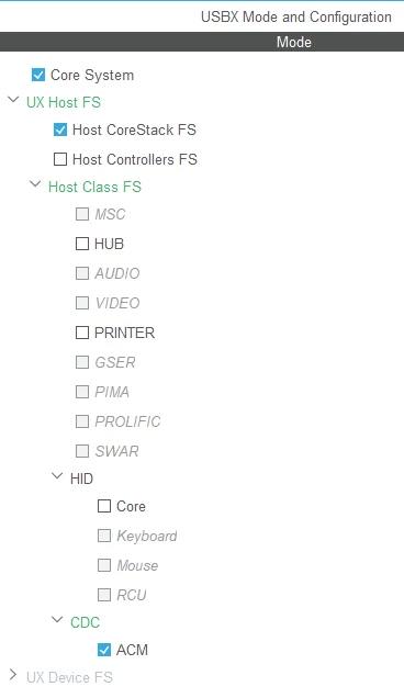 Class configuration