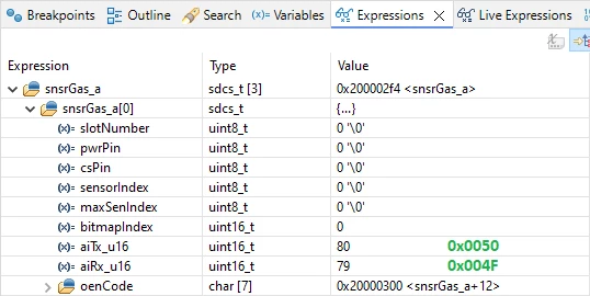 STM32CubeIDE Expressions - 1 - Array - Element 0.png