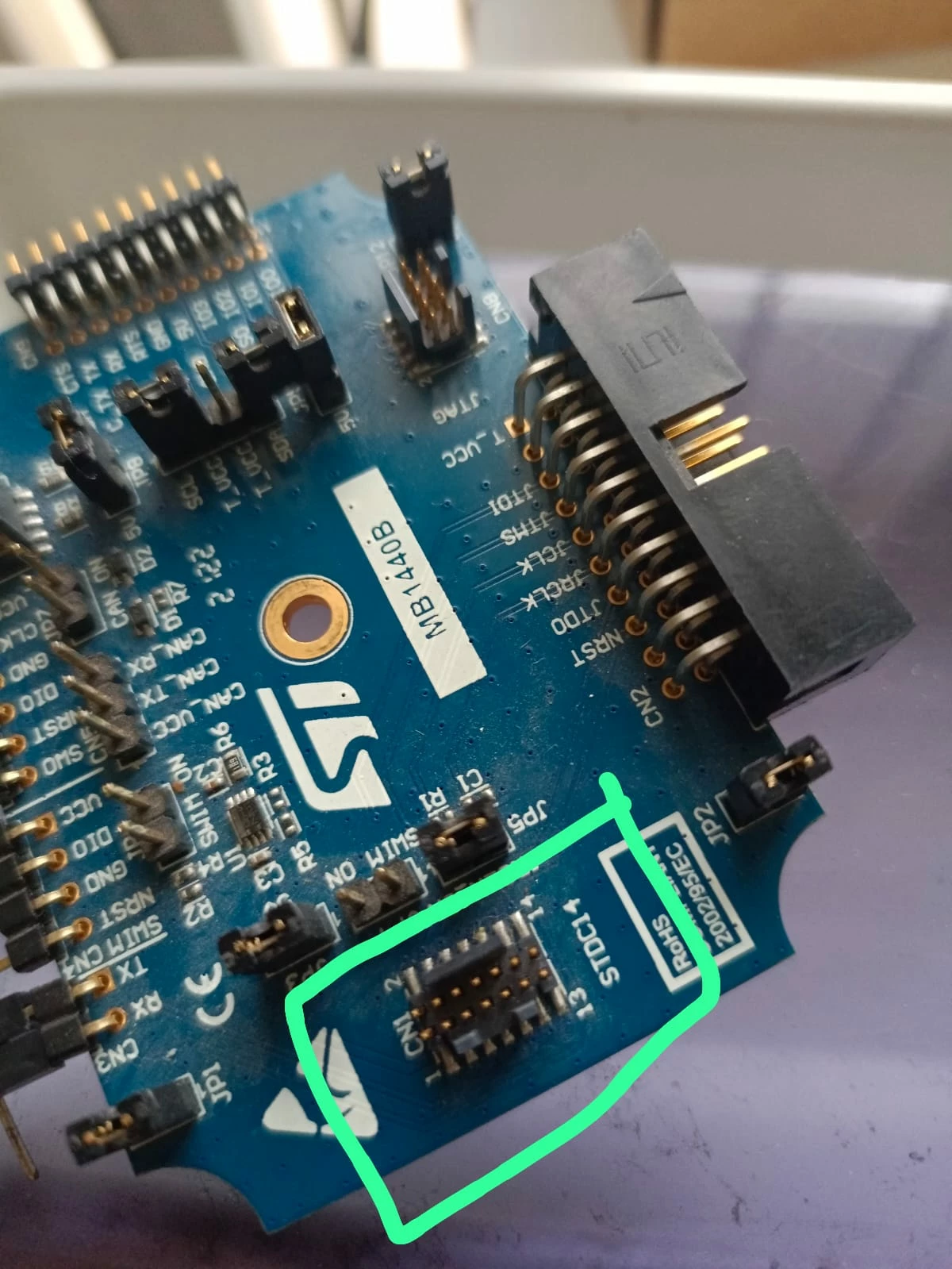 STLINK V3 CN1 connector part number (male STDC14 pin ) | Community