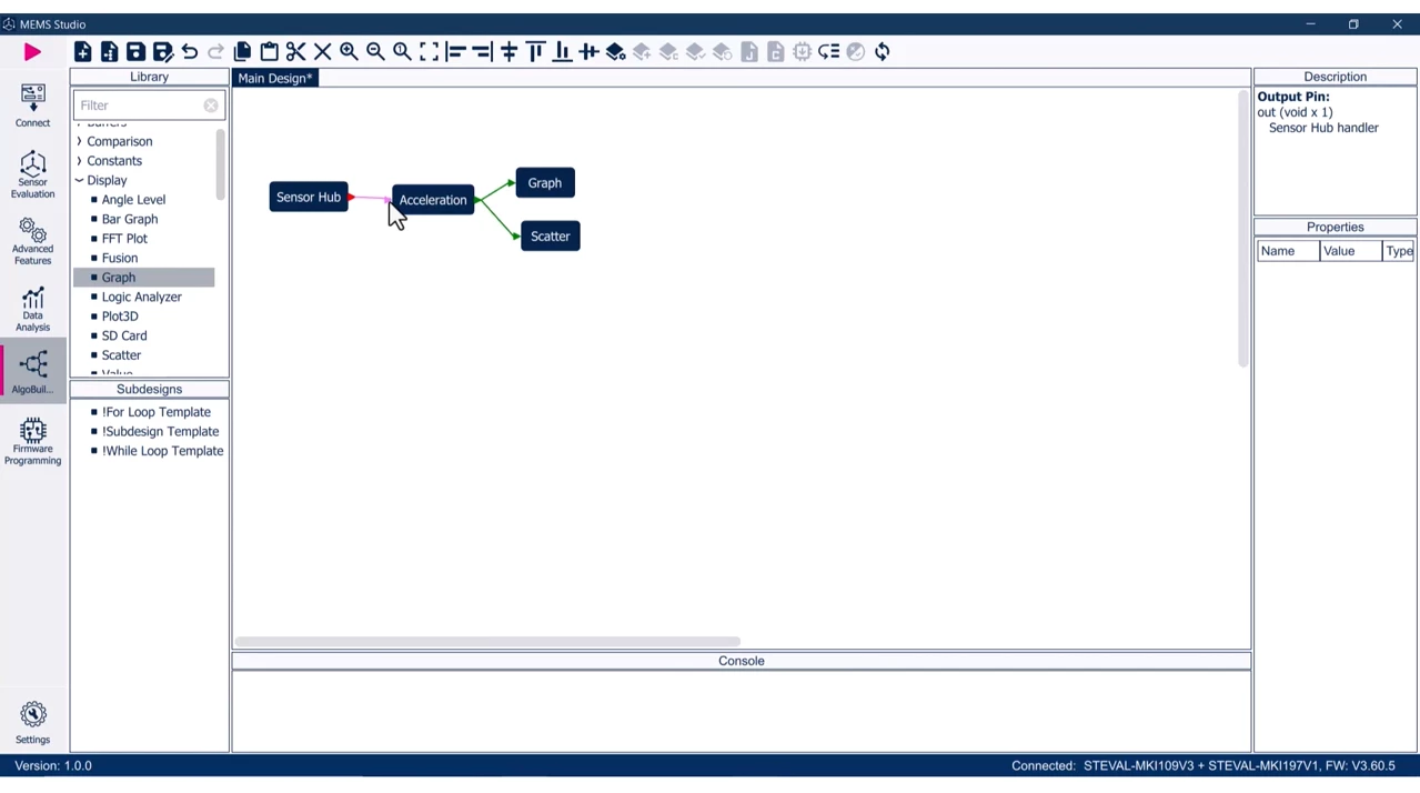 Figure 13: MEMS-Studio - AlgoBuilder section