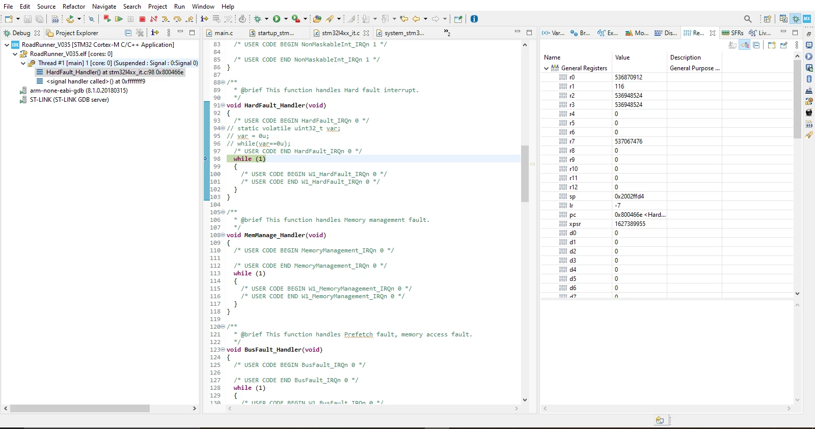 Getting hard fault handler issue while running | Community