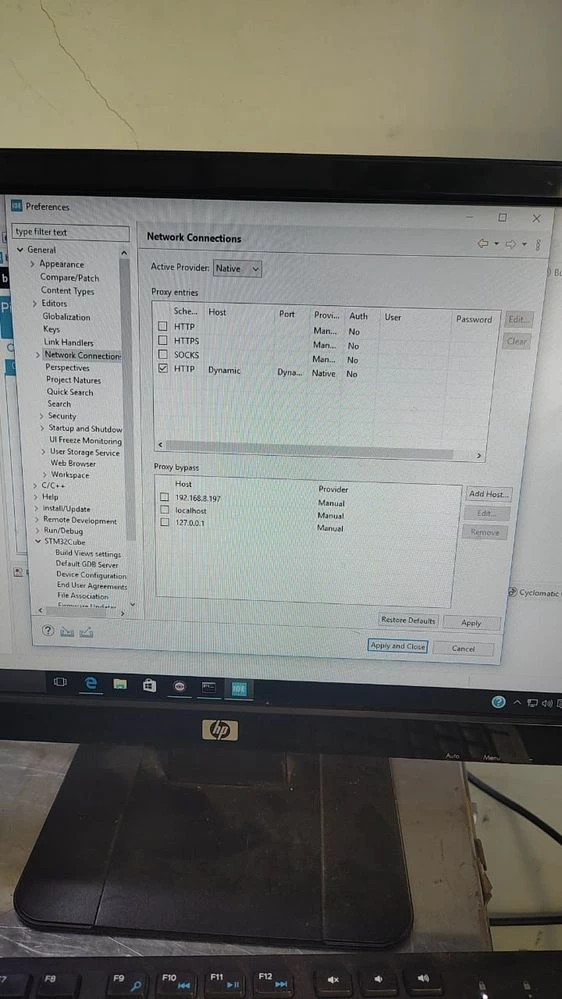 network connection setting