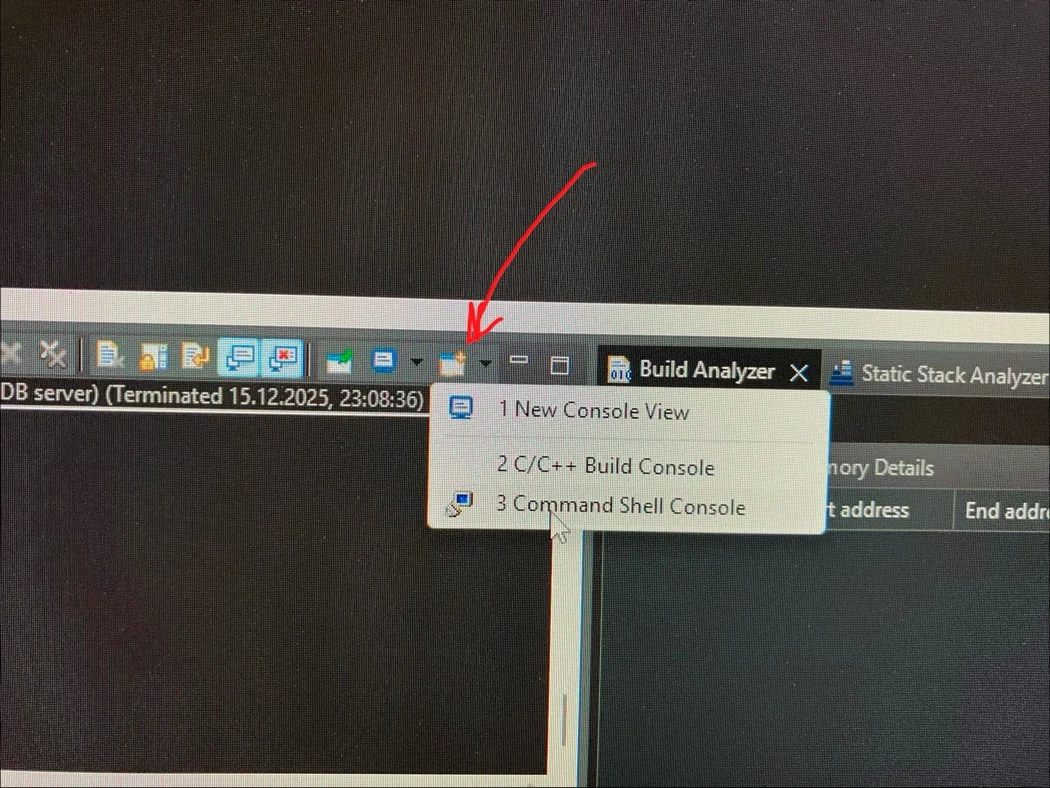 Click on "3 Command Shell Console"