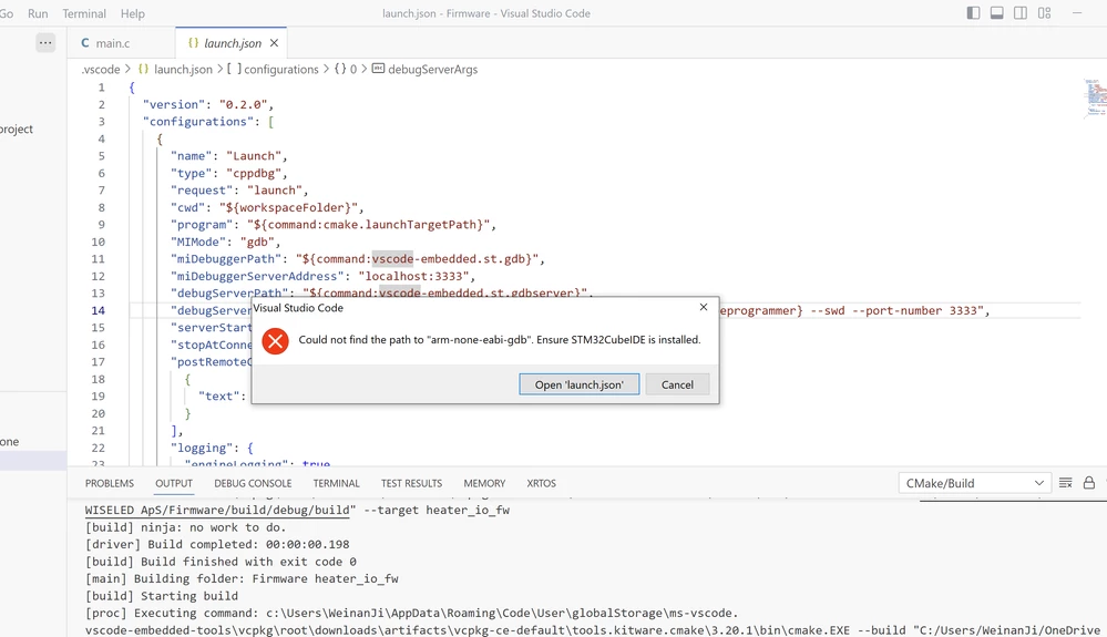 stm32 vscode extension debugging error.PNG