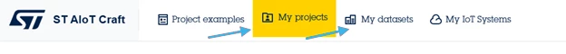Figure 4: Explore My datasets and My Projects sections