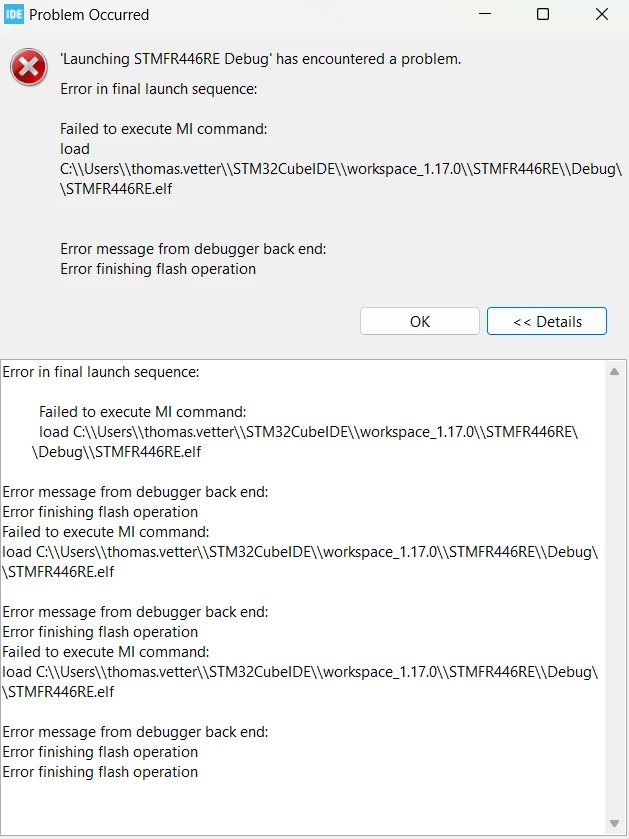 Problem during debugging (1)