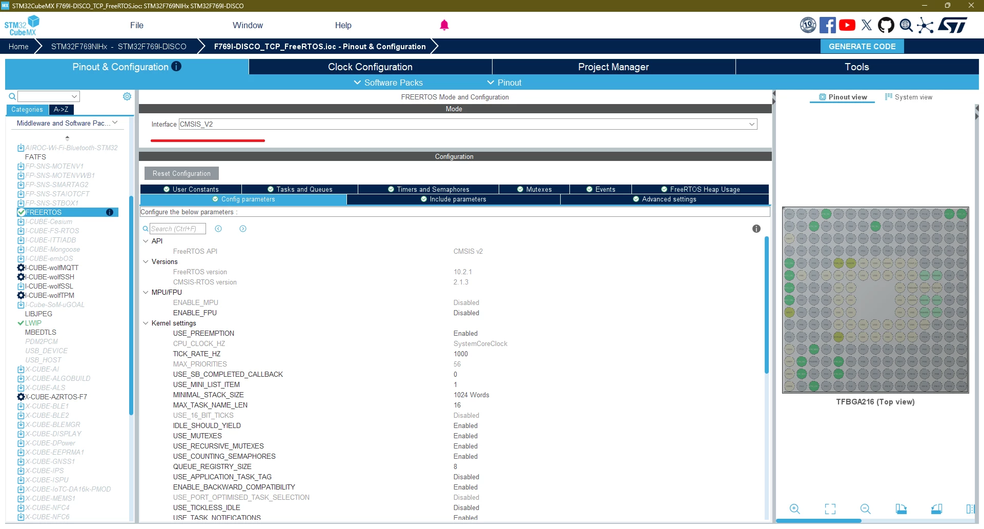 Using FreeRTOS with CMSIS_V2