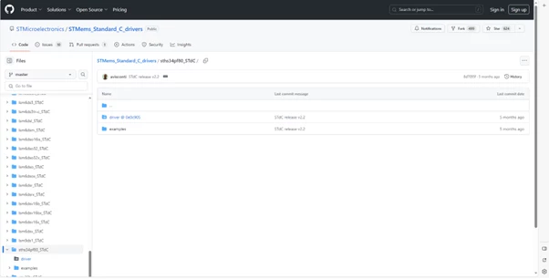 GitHub repository to find a platform independent driver for the STHS34PF80