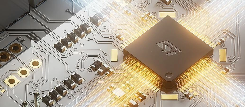 Chip on a circuit board representing physical AI