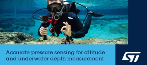 High-accuracy two-in-one altitude and underwater depth sensor for wearables and sports cameras