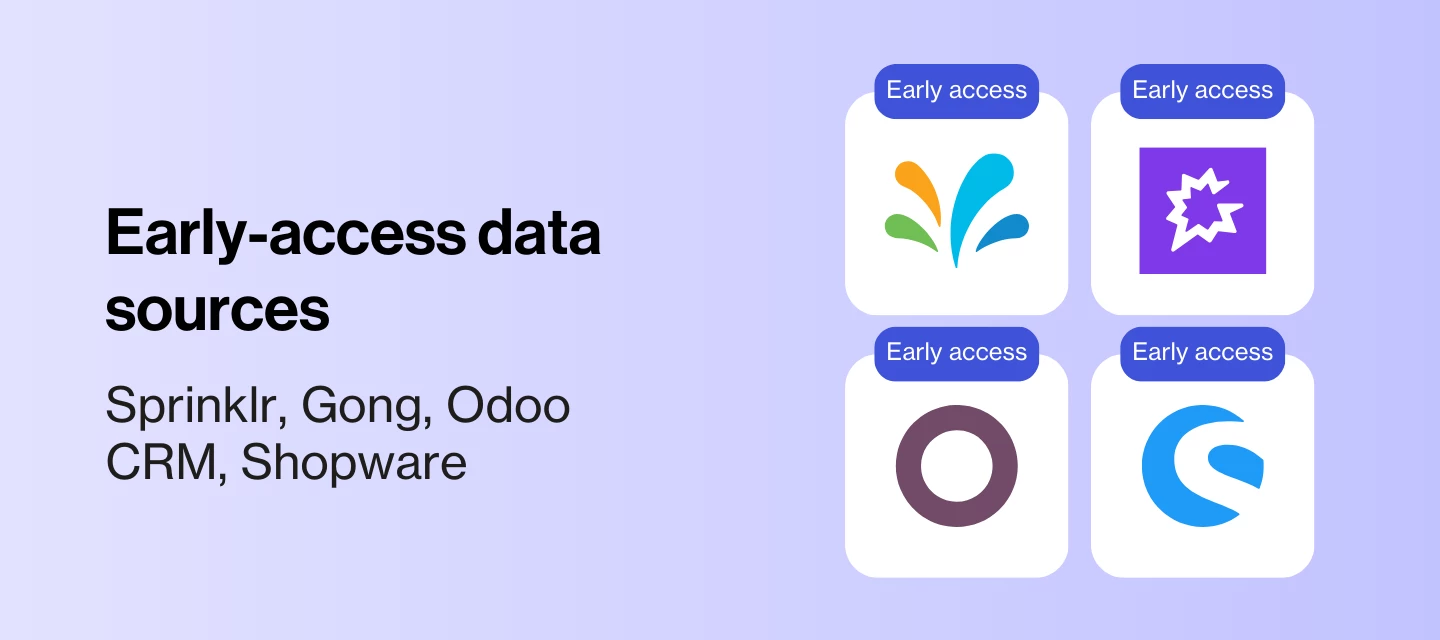 We have released 4 new data sources