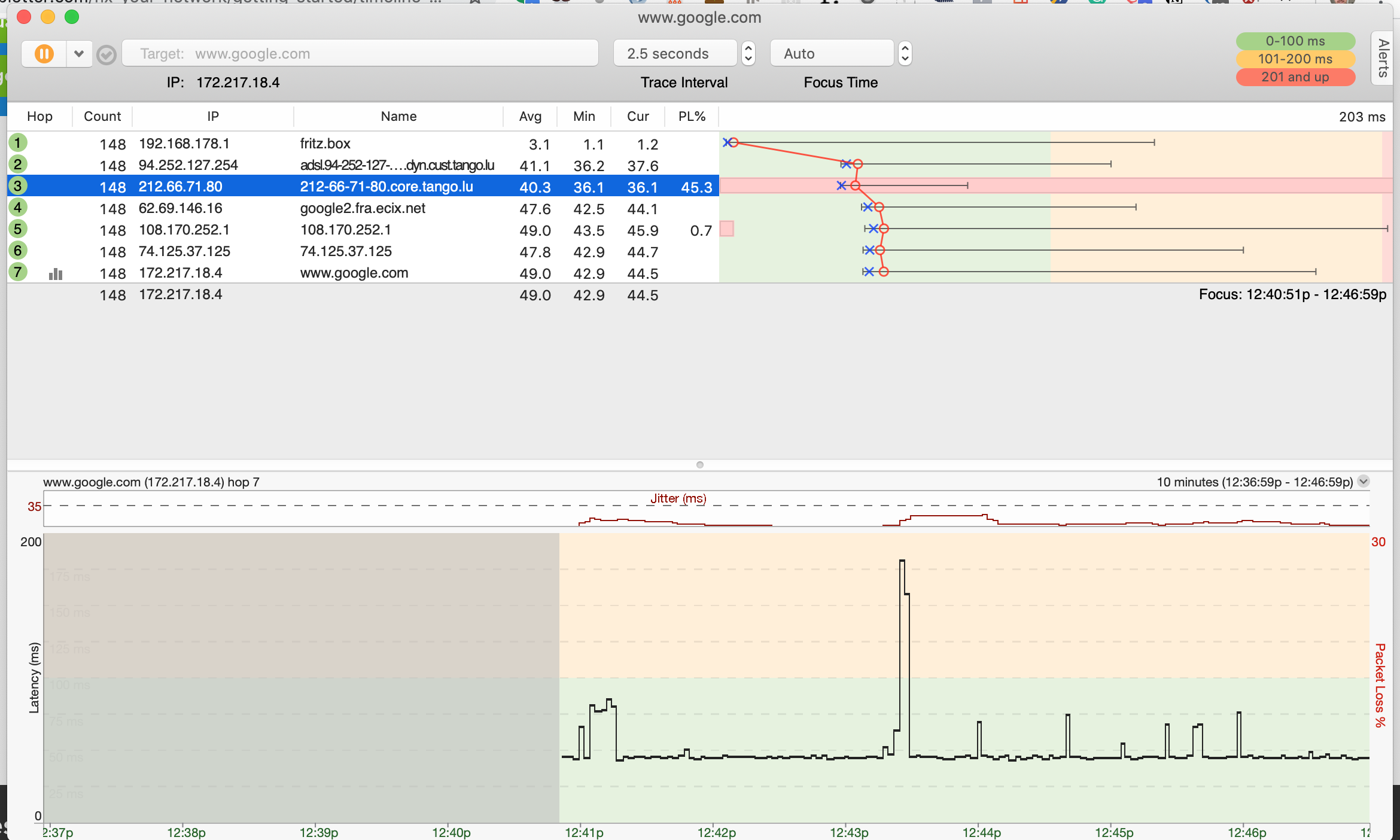 pingplotter for download speed