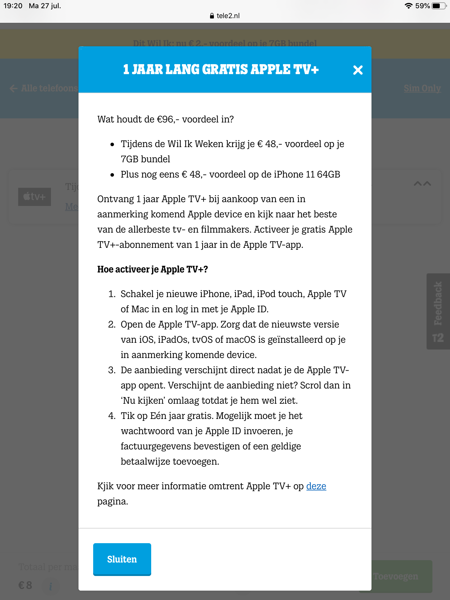 optie bolvormig metgezel Apple TV+ 1 jaar gratis werkt niet | Tele2 Forum