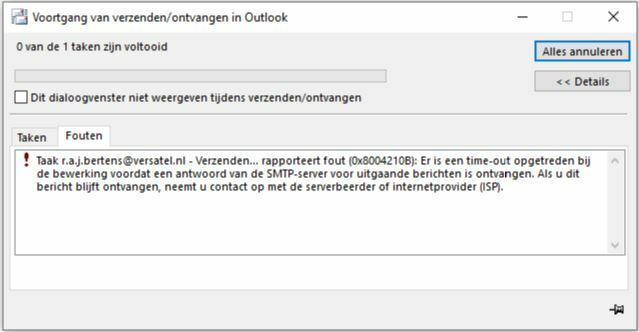 Uitgaande mail komt of nauwelijks langs de smtp.versatel.nl | Tele2 Forum