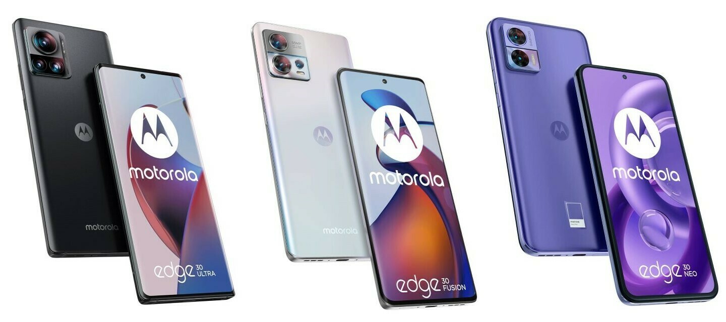 Esittelyssä Motorola Edge 30 Neo, Edge 30 Fusion ja Edge 30 Ultra 5G -puhelimet