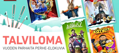 Talvilomalla Vuokraamossa erikoiskattaus lasten leffasuosikkeja