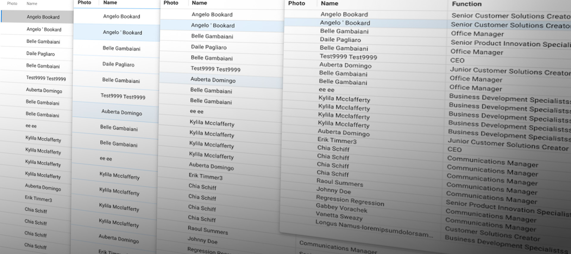 Data density in the Universal GUI