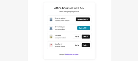 Sign In Page: Multi Path Card Layout