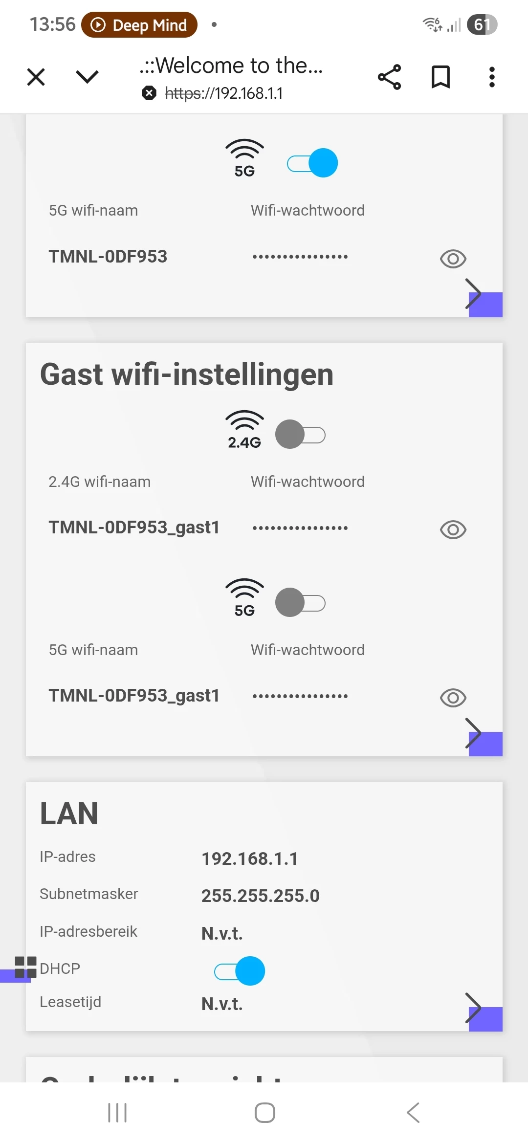 bij inloggen modem 192.168.1.1 melding onveilige site? | Odido community