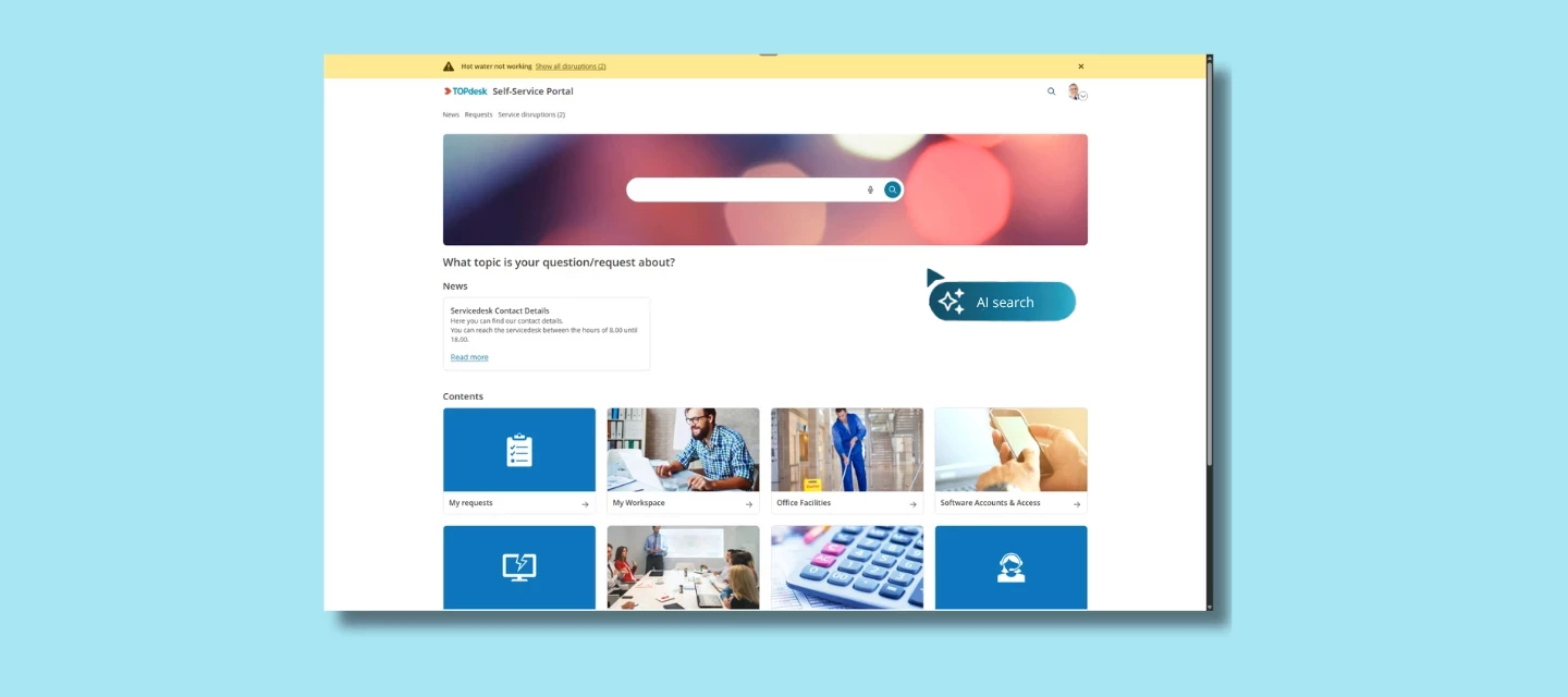 Find answers faster with AI Search in the new Self‑Service Portal