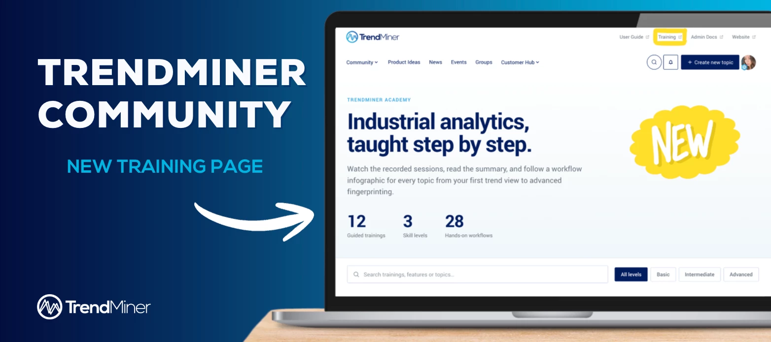 Introducing the new TrendMiner Academy, easily accessible via the Training link in the top menu