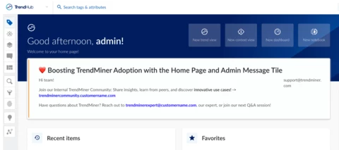 🏠 Boosting TrendMiner Adoption with the Home Page and Admin Message Tile