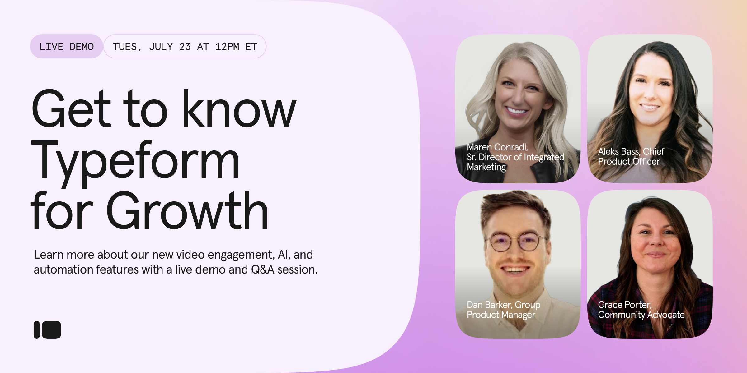 ▶️ Rewatch the live demo: Get to know Typeform for Growth 🚀 👀