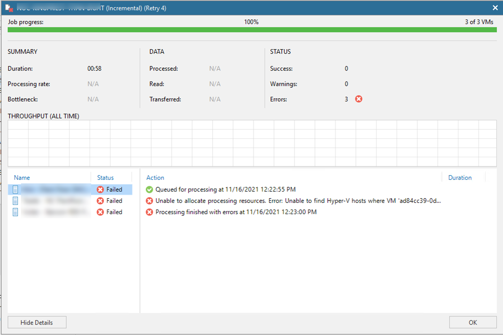 Unable to allocate memory error