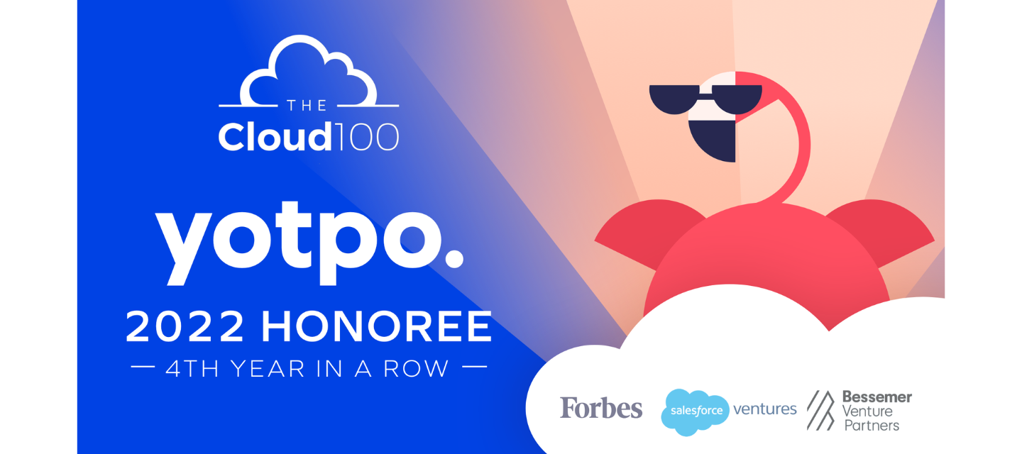Yotpo is a Forbes 2022 Cloud 100 honoree 4 times in a row!